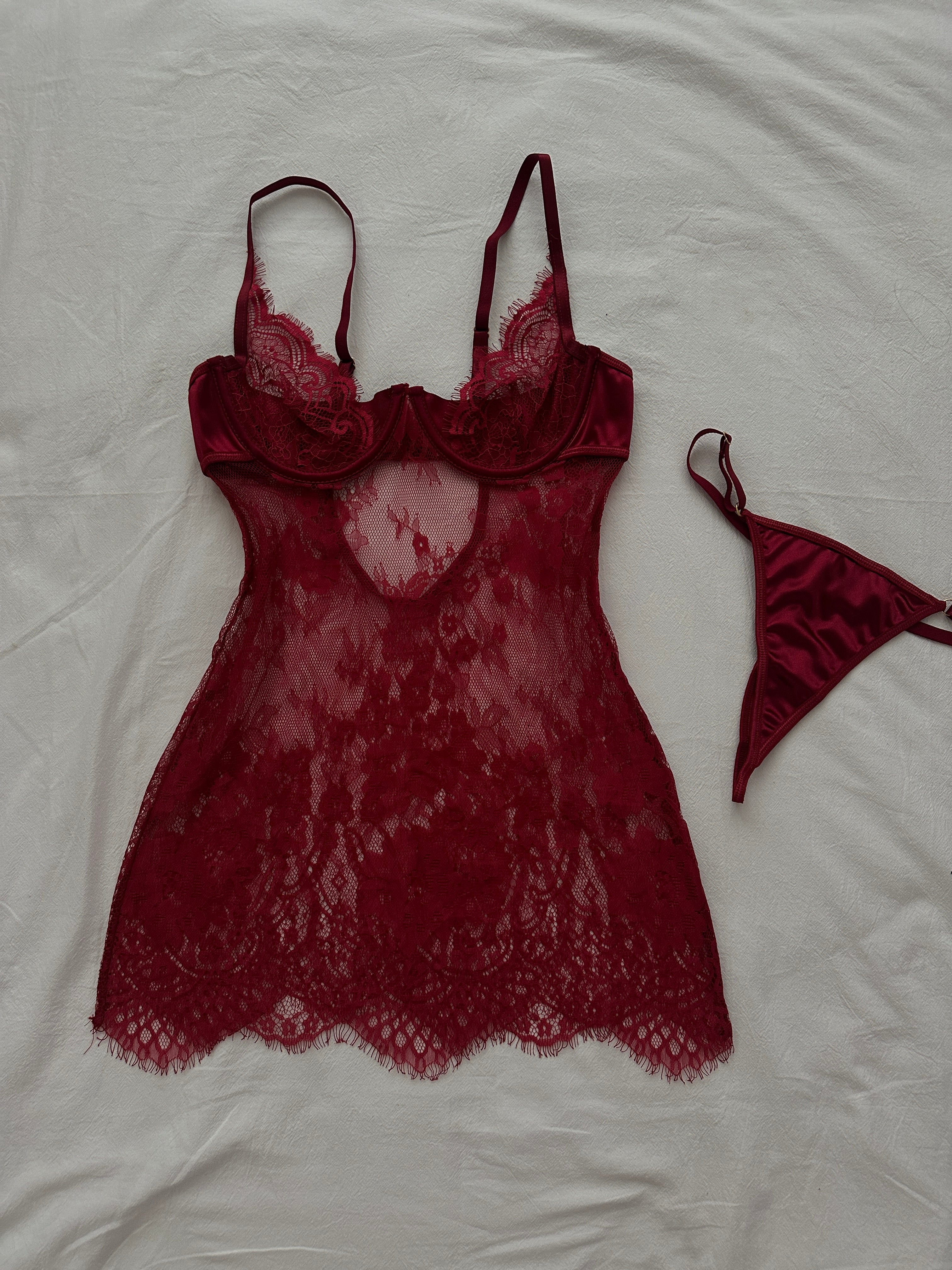 Sheer Lace Mini Dress